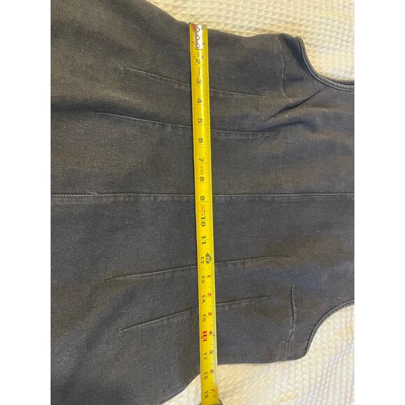 Classic Minimalist Black Denim High Neckline Bodycon Sleeveless Mini Dress Small - Picture 6 of 11